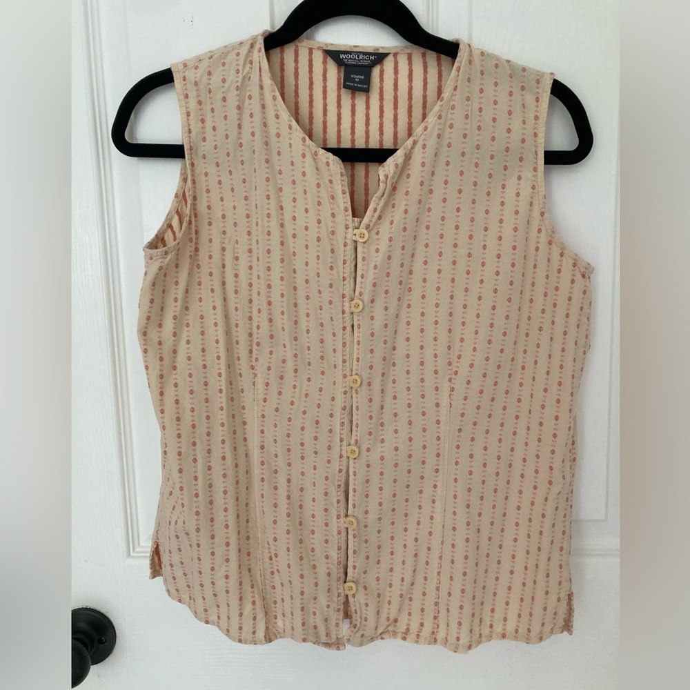 Woolrich button floral sleeveless top